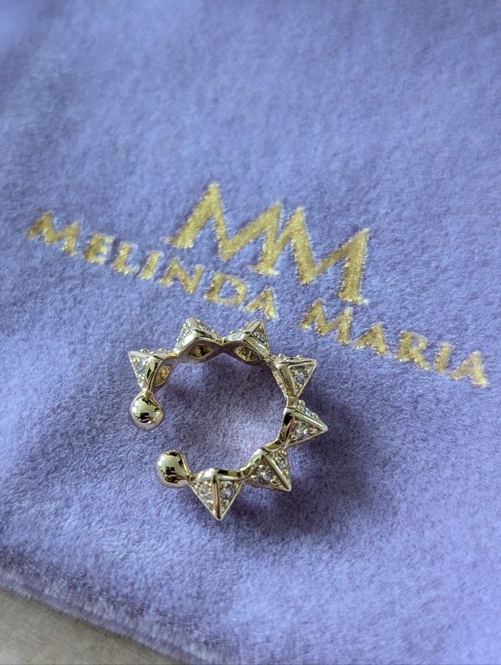 NWT Melinda Maria Gold Roxanne Spiked Ear Cuff